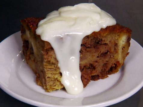 Pumpkin Bread Pudding with Rum Sauce