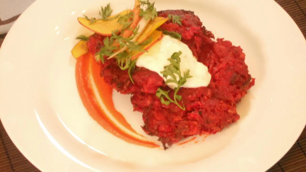 Beet & Red Onion Potato Latkes