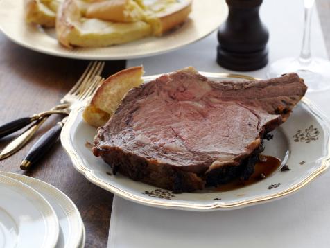 Roast Prime Rib of Beef with Yorkshire Pudding