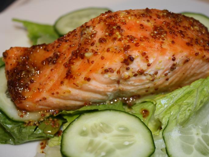 Mustard Roasted Salmon Recipe | Dana Angelo White, M.S., R.D., A.T.C