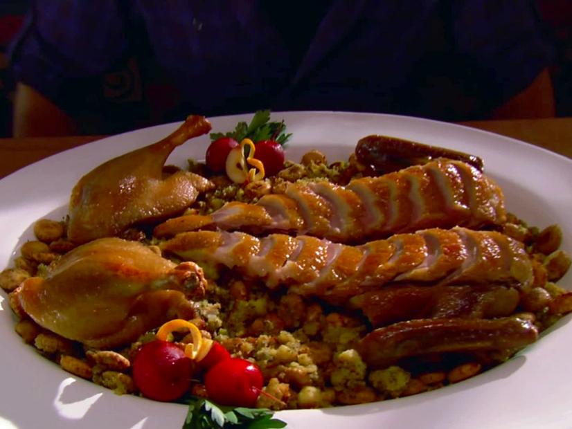Roast Duck with Oyster Dressing Recipe Alton Brown Food Network