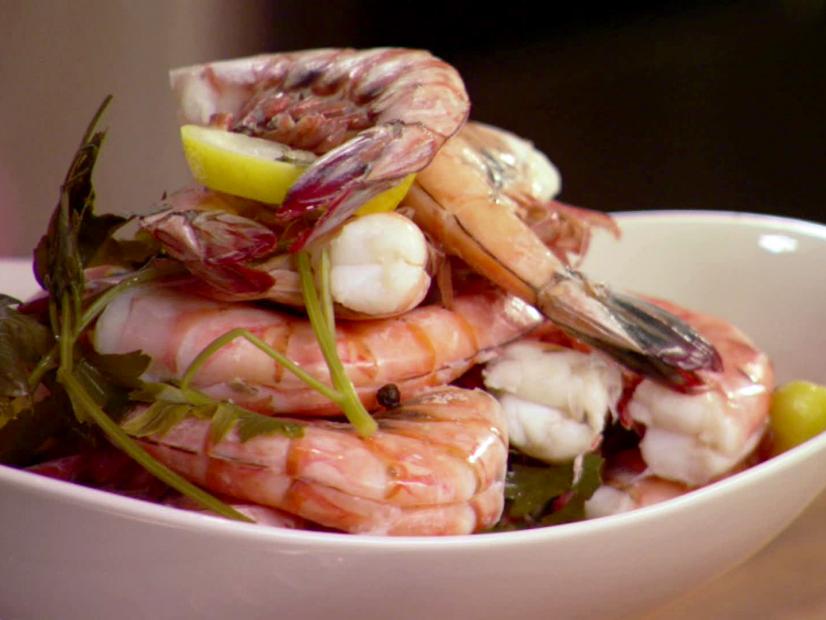 Poached Shrimp with Bay Leaves and Lemon Recipe Alex