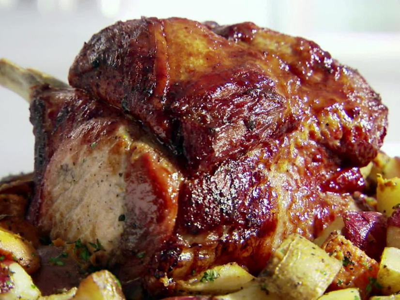 Pork Roast With Apple Mustard Glaze Recipe Sandra Lee Food Network