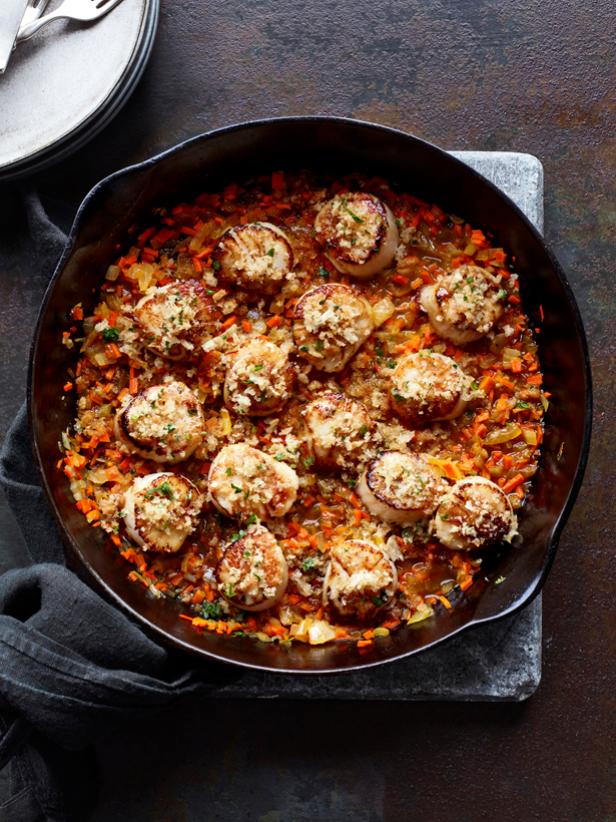 Saffron Scallop Gratin