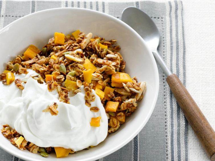 MangoAgave Granola With Greek Yogurt Recipe Bobby Flay Food Network