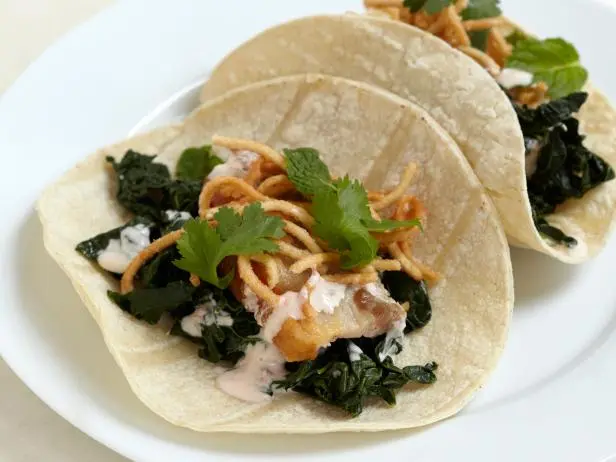 Black Kale And Pork Belly Tacos With Sambal Sour Cream Recipe Chef S