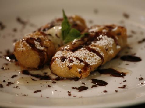 Fried Bananas with Lavender Honey and Five-Spice Chocolate
