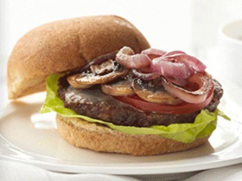 Veggie Burger with Gruyere and Mushrooms