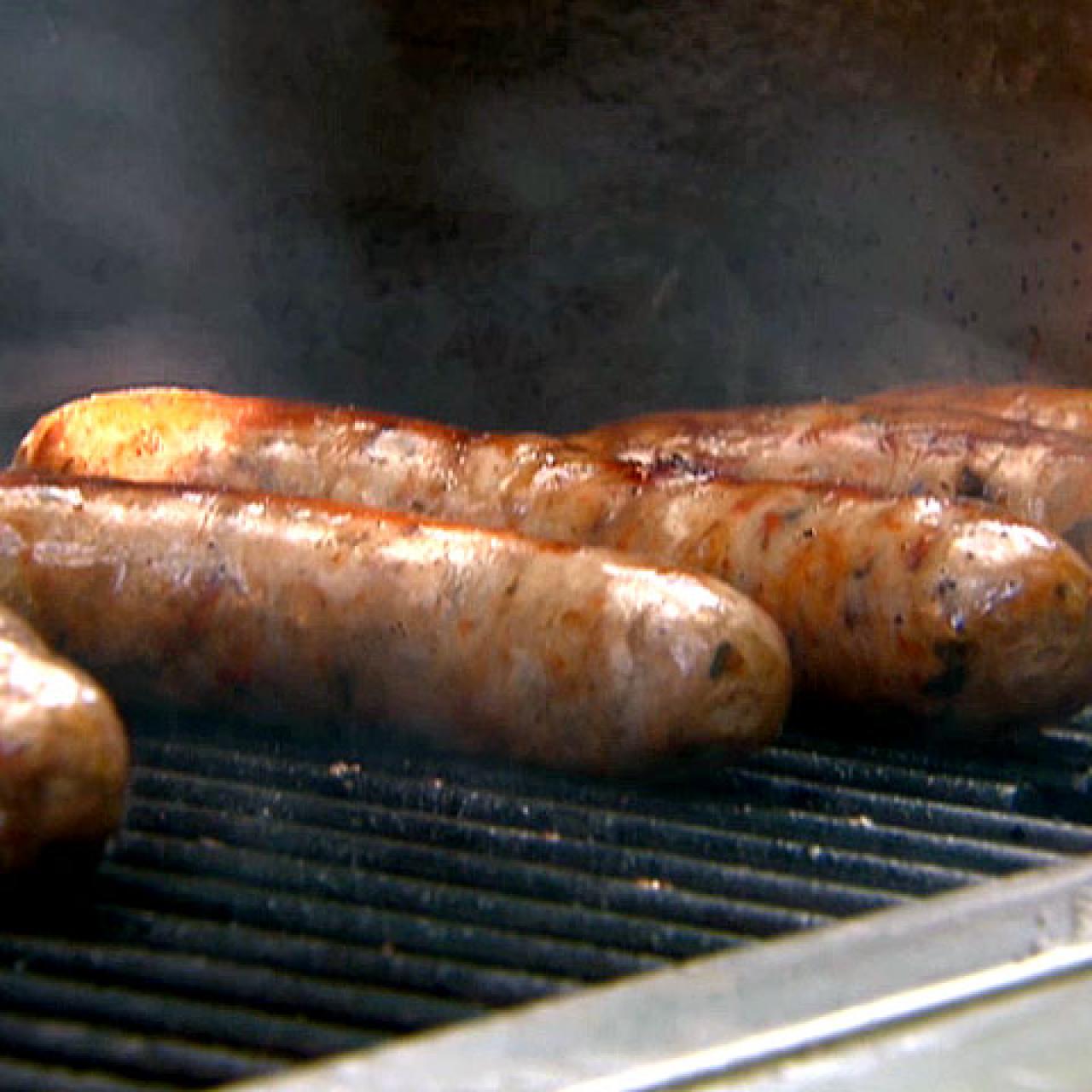 Grilled Poached Sausages with Roasted Peppers and Onions Recipe, Michael  Chiarello