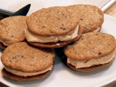Gina's chocolate chip cookie surprise is filled with a creamy peanut butter filling.
