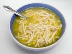Bowl of chicken noodle soup