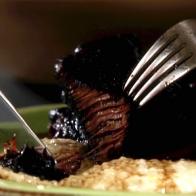 Red wine short ribs on a bed of homemade grits