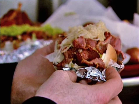 Pink's Polish Pastrami Reuben Dog