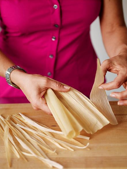 Tear Corn Husks for Tying