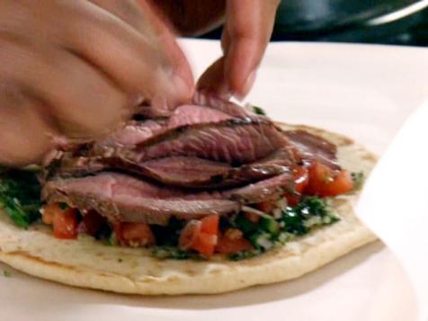 Lamb Gyro with Tomato Relish and Chimichurri Sauce