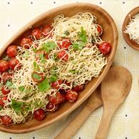 Chef Name: Ina GartenFull Recipe Name: Capellini with Tomatoes and BasilTalent Recipe: Ina Gartenâ  s Capellini with Tomatoes and Basil, as seen on Food Networkâ  s Barefoot ContessaFNK Recipe: Project: Foodnetwork.com, CINCO/SUMMER/FATHERSDAYShow Name: Barefoot Contessa