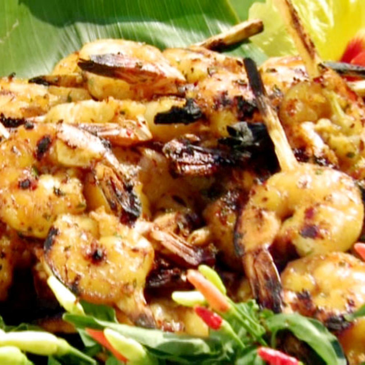 Sugarcane-Skewered Shrimp with Chile-Cilantro Rub Recipe