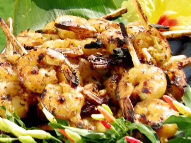 Sugar Cane Skewered Shrimp Recipe | Food Network