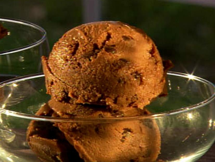 A Jack Daniels frozen chocolate dessert in a glass dish