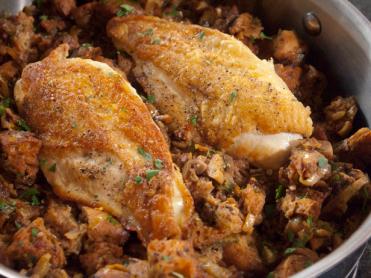 Baked Chicken with Ciabatta Dressing Recipe | Aaron McCargo Jr. | Food ...