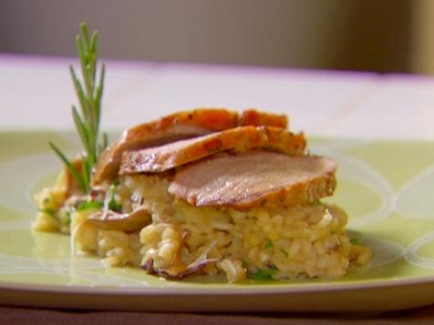 Creamy Mushroom Risotto with Rosemary Grilled Pork Tenderloin