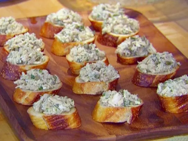 Tuna Caper Crostini Recipe | Dave Lieberman | Food Network