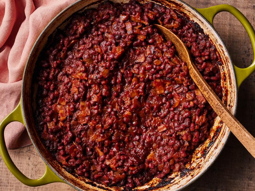 Description: Dave Lieberman's Baked Beans. Keywords: Bacon, Onion, Ketchup, Tomato, Vinegar, Worcestershire Sauce, Cayenne Pepper, Red Beans.