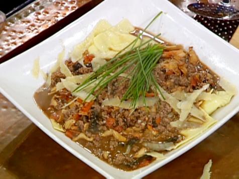 Veal and Mushroom Stew over Mascarpone Ravioli