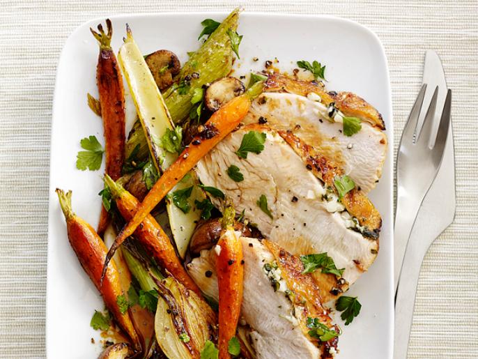 Skillet Turkey With Roasted Vegetables Recipe Food Network