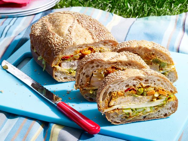 Ale-Brined Roasted-Turkey Sandwich with Red-Pepper Pesto