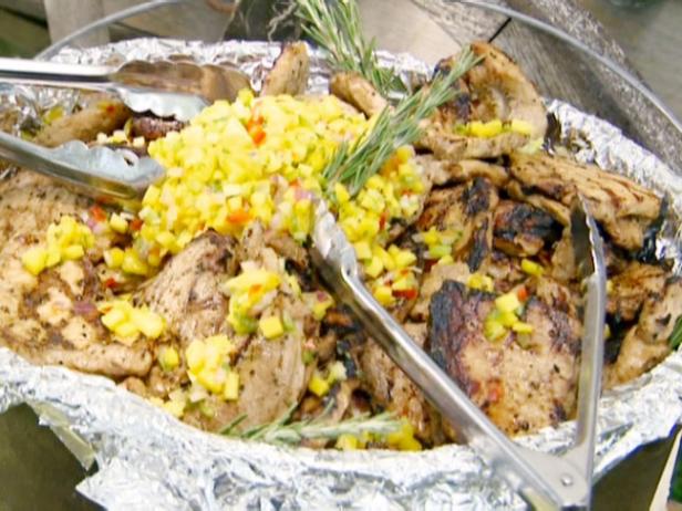 Grilled Pork Lion with Garlic Rosemary Marinade