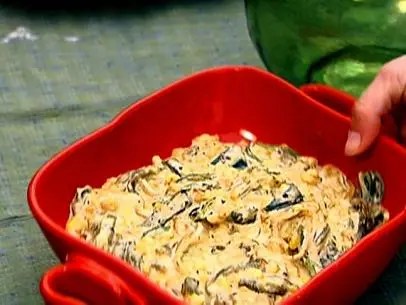Creamy Pepper dish in a square red bowl