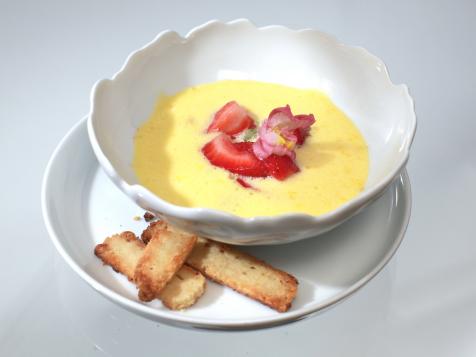 Limoncello and Meyer Lemon Sabayon with Crispy Macadamia Cakes and Candied Lemon Rind