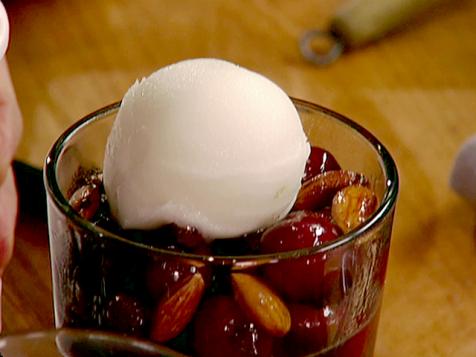 Sauteed Cherries with Grappa and Almonds