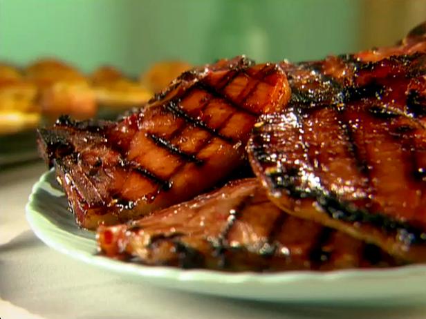 Grilled Smoked Pork Chops with Sweet and Sour Glaze Recipe | Sunny Anderson | Food Network