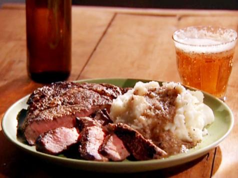 Rib-Eye with Mustard-Beer Pan Sauce
