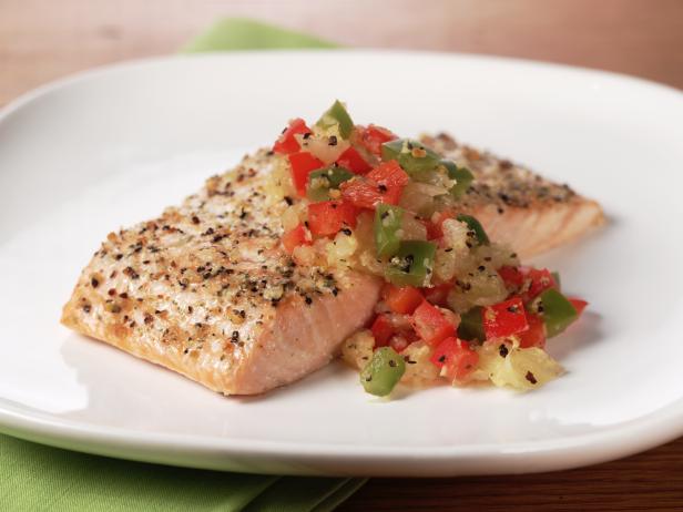 Baked Salmon With Pineapple Salsa Recipe Food Network
