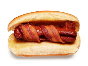 bacon wrapped splitter makes grand hot dog