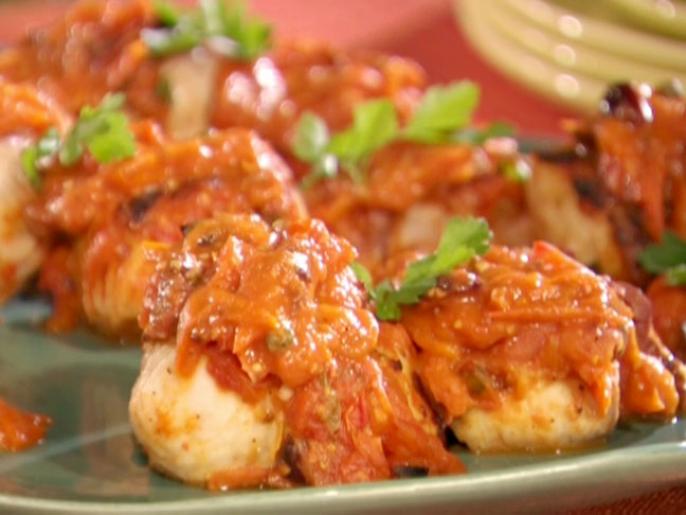 Grilled Wahoo with Tomato Sauce Recipe | Bobby Flay | Food Network