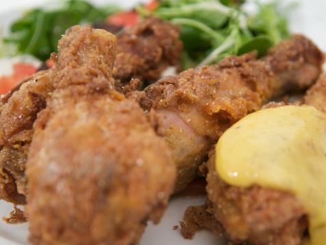 Blue Corn Fried Chicken with Malt Vinegar Aioli