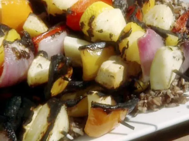Veggie Kabobs with Herb and Garlic Marinade Recipe | Food Network