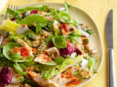 Grilled Chicken Salad With Parmesan Breadcrumbs