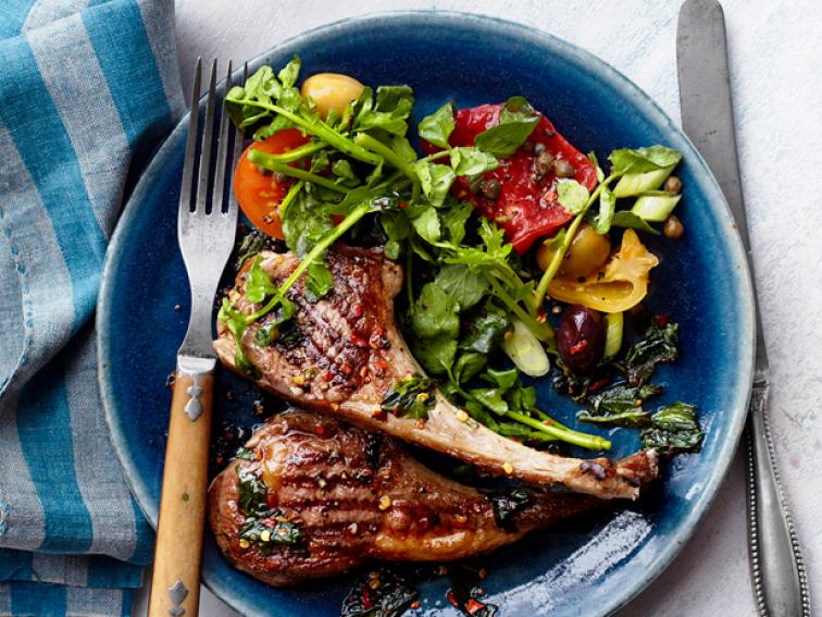 Grilled Lamb Chops With Mint Recipe | Food Network Kitchen | Food Network