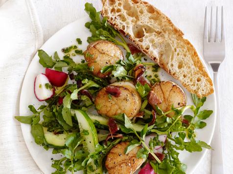 Scallops With Watercress Salad