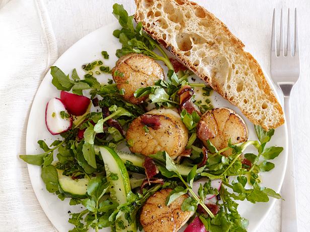 Scallops With Watercress Salad Recipe | Food Network Kitchen | Food Network