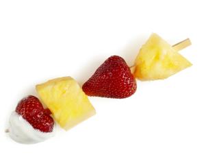 Fruit Skewers And Dip Snack Alternative