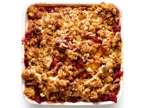 Apple-Raspberry Crumble with Oat-Walnut Topping