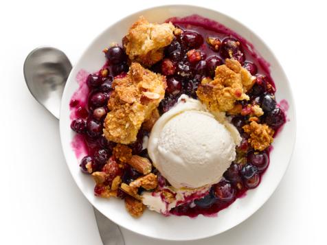Blueberry Crumble With Cornmeal-Almond Topping