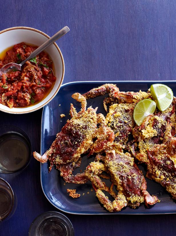 SoftShell Crabs With Tomato Compote Recipe Food Network Kitchen