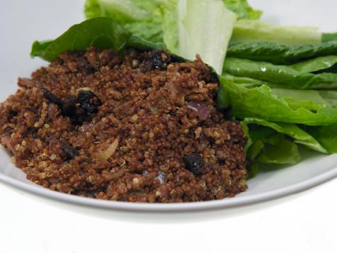 Quinoa-All Bran Pilaf with Raisins and Simple Green Salad